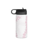 Water Bottle with Sip Straw- Puakenikeni Curvilinear Lei (Soft Pink)