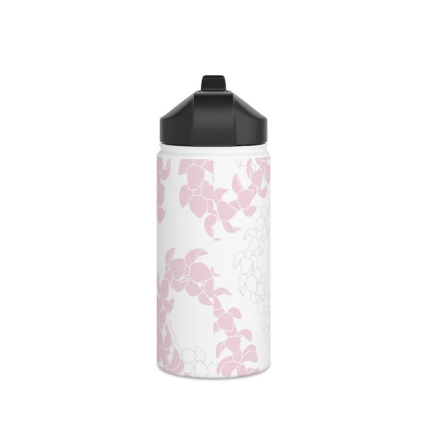 Water Bottle with Sip Straw- Puakenikeni Curvilinear Lei (Soft Pink)