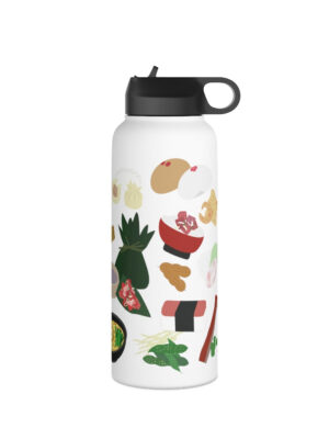 Water Bottle, 3 sizes, Stainless Steel with Sip Straw- Broke Da Mouth